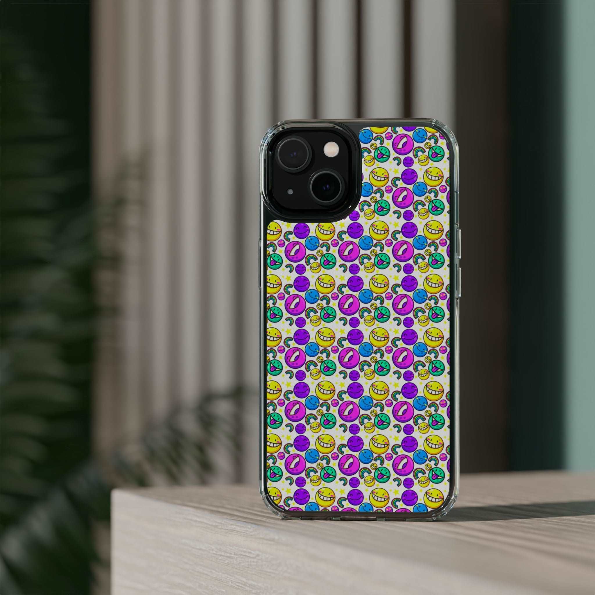 Colourful Emoticons - iPhone Clear Cases - phone cases