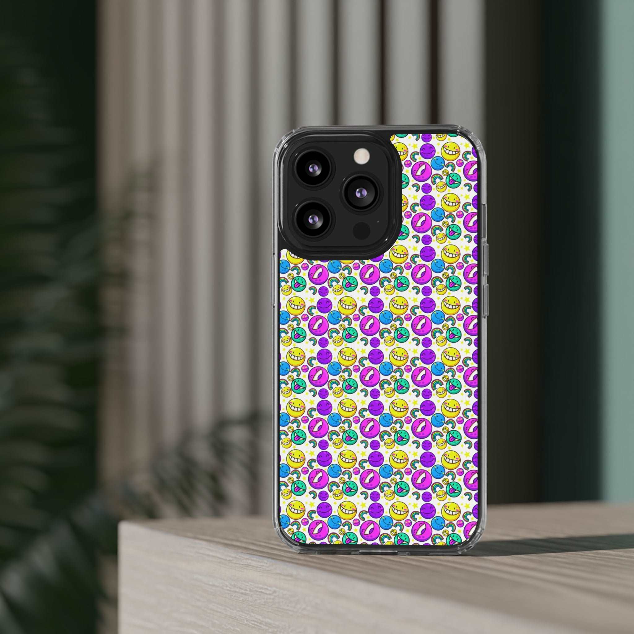 Colourful Emoticons - iPhone Clear Cases - phone cases