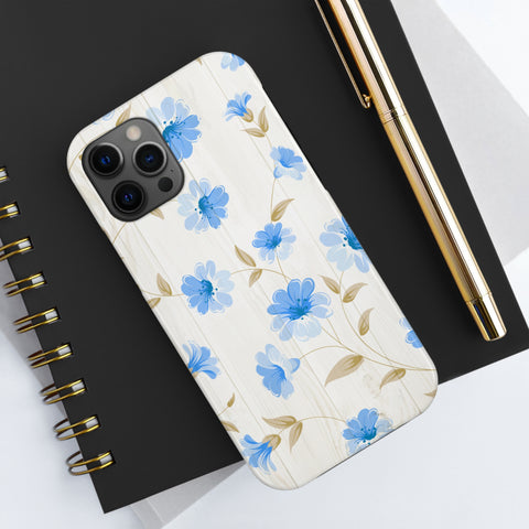 Blue Floral - iPhone Tough Cases - phone cases