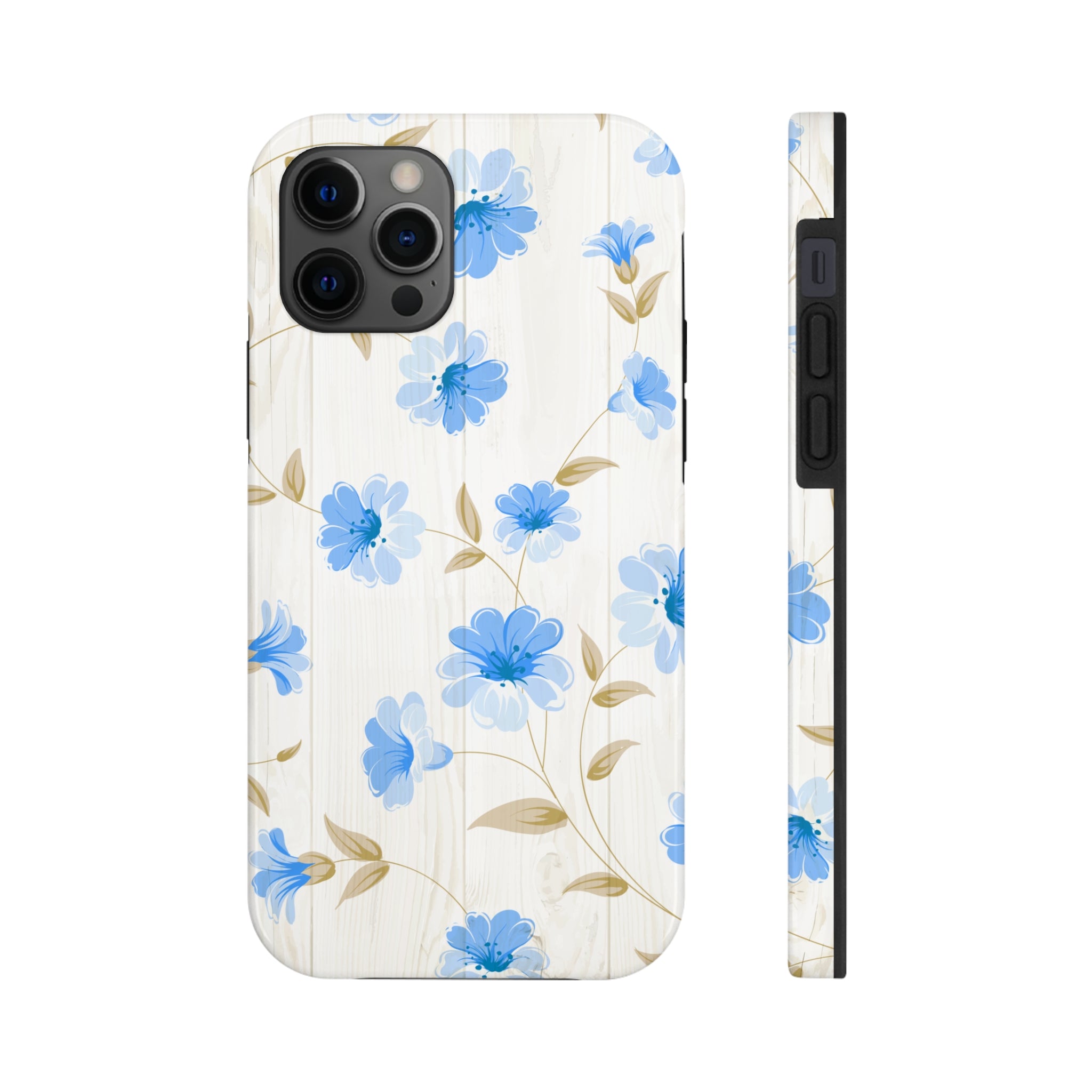 Blue Floral - iPhone Tough Cases iPhone 12 Pro - phone cases