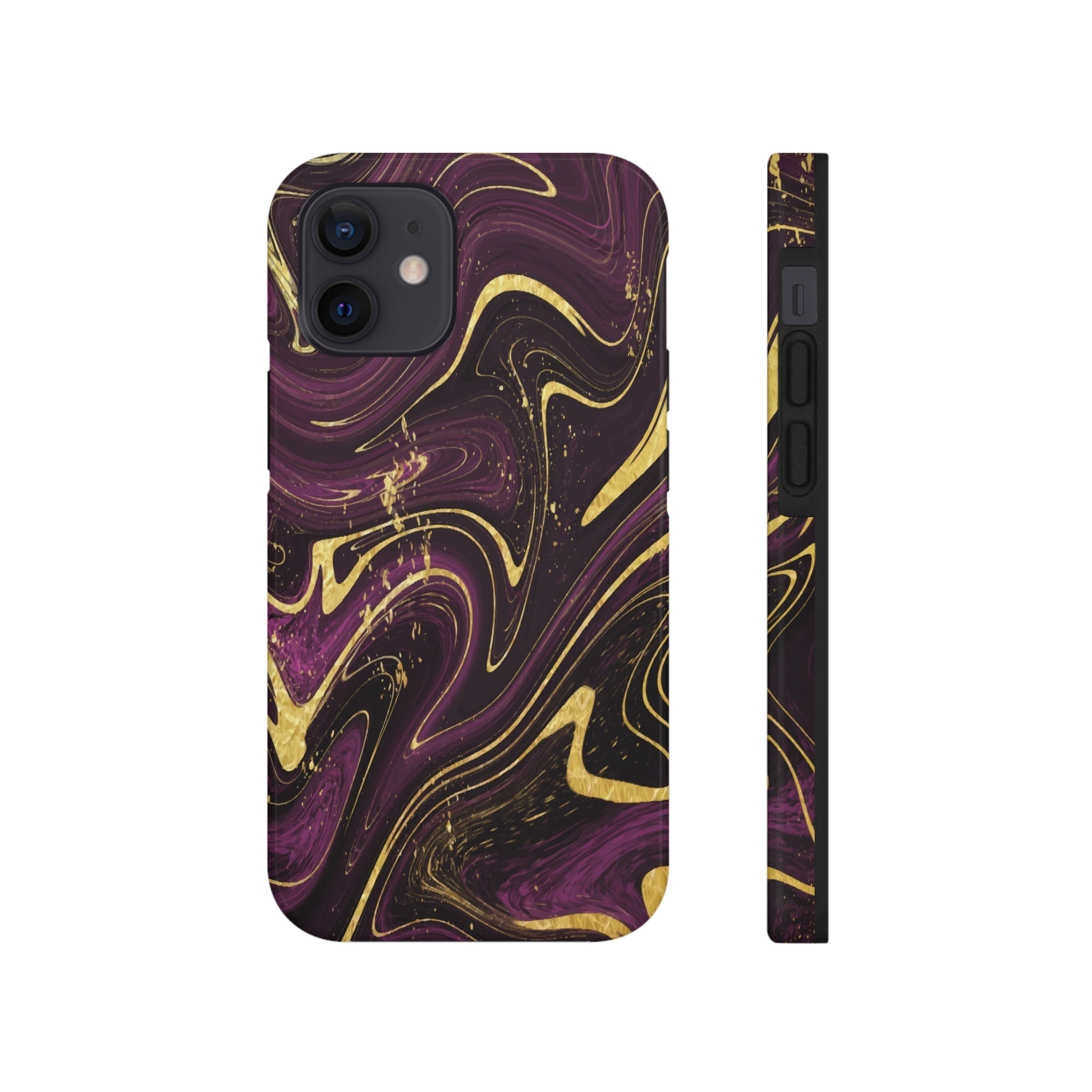 Golden liquid marble - iPhone Tough Cases iPhone 12 Mini - phone cases