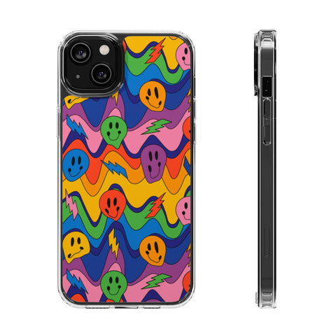 Groovy Smiley - iPhone Clear Cases iPhone 14 Plus Without gift packaging - phone cases