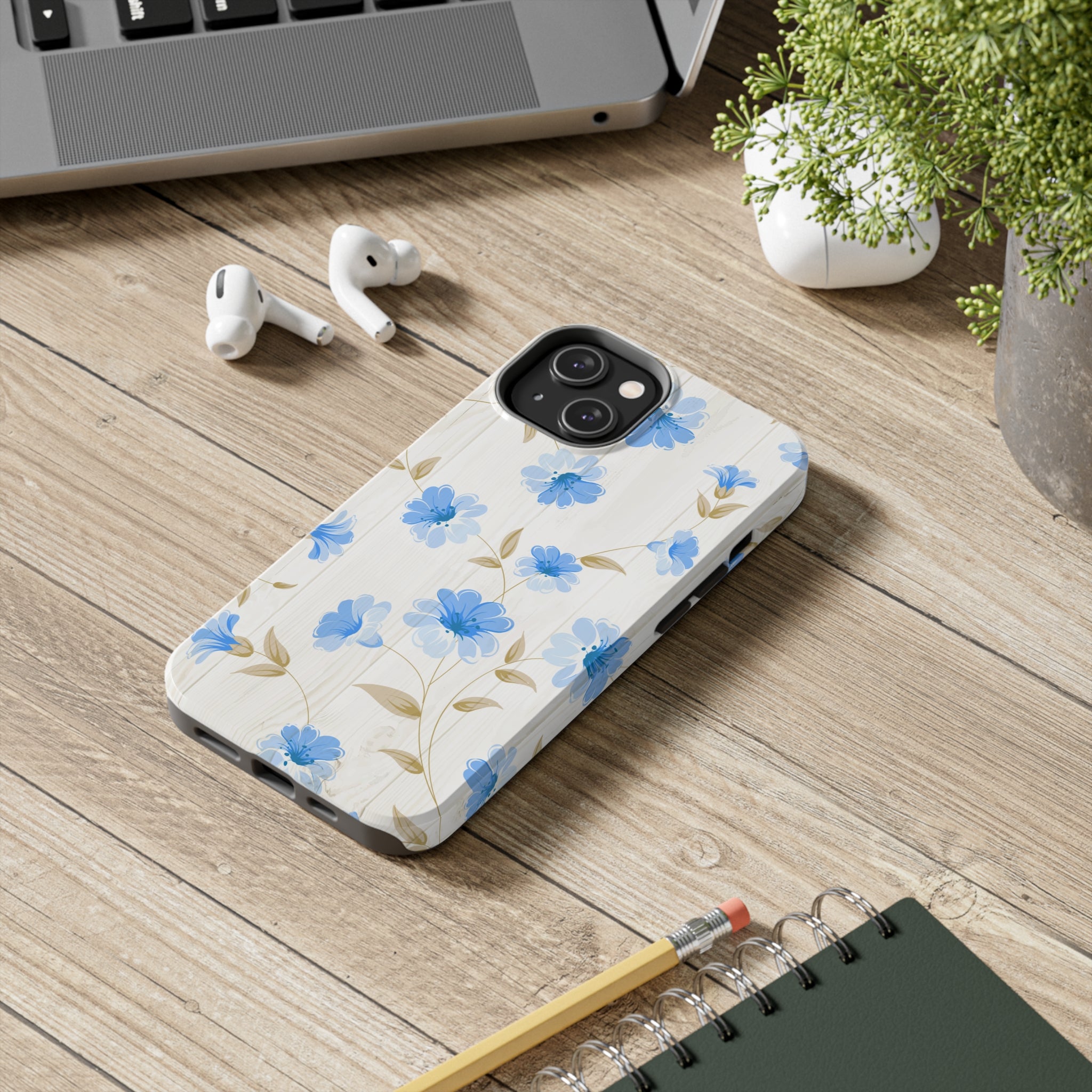 Blue Floral - iPhone Tough Cases - phone cases