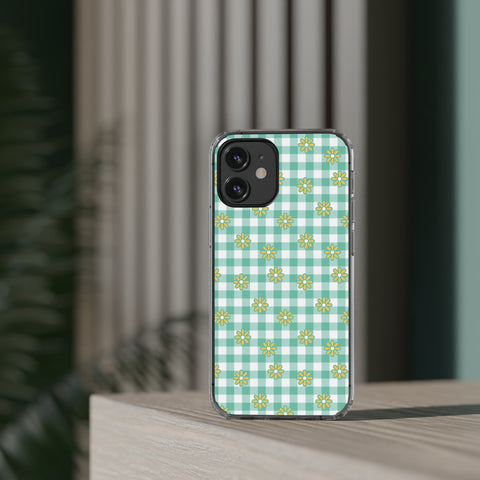 Checkerboard Flower - iPhone Clear Cases - phone cases