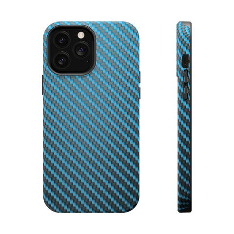 Blue carbon fiber - MagSafe Cases iPhone 13 Pro Max Glossy - phone cases