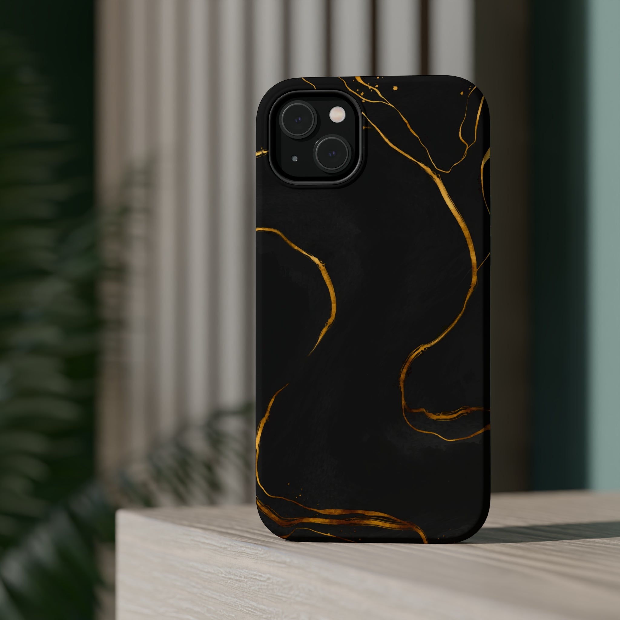 Black Cheetah Golden Marble - MagSafe Cases - phone cases