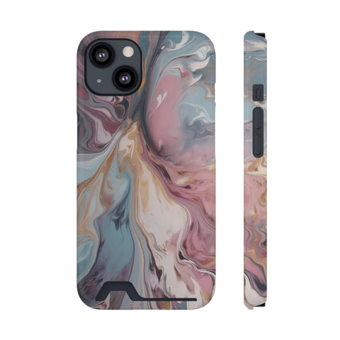 Liquid colored marble - Card Holder Cases iPhone 13 Glossy With gift packaging - phone cases