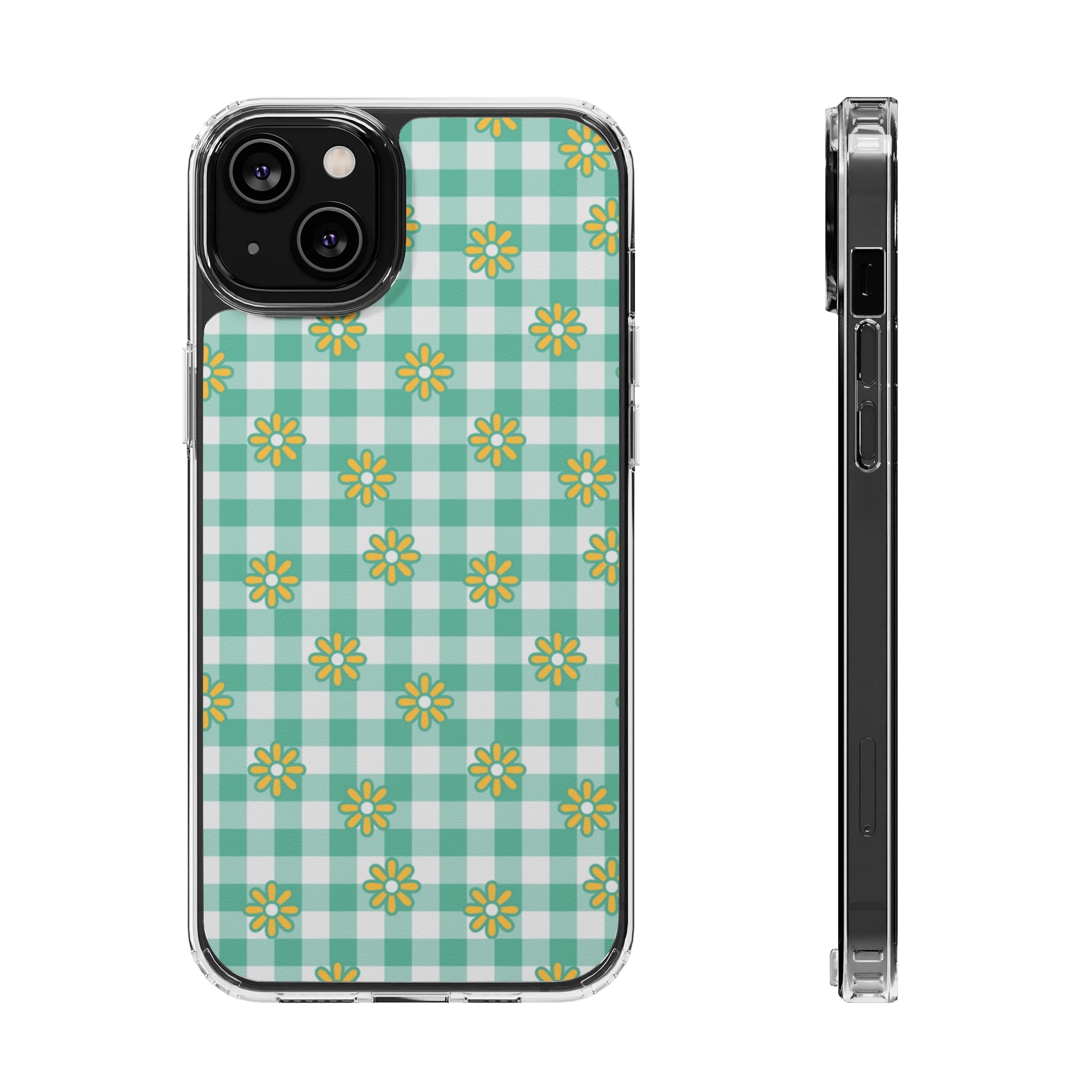 Checkerboard Flower - iPhone Clear Cases iPhone 14 Plus Without gift packaging - phone cases