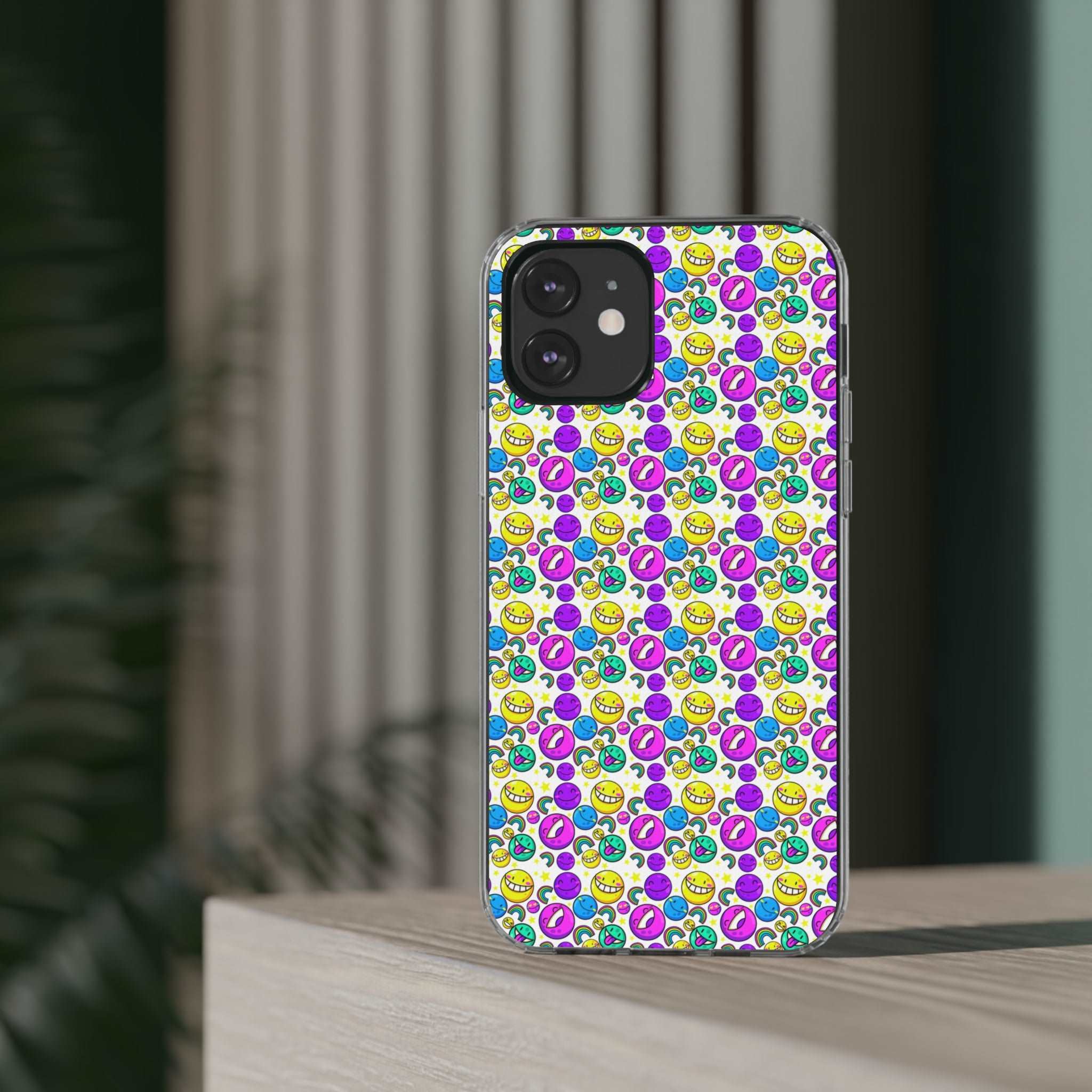 Colourful Emoticons - iPhone Clear Cases - phone cases