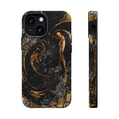 Golden Liquid Marble - MagSafe Cases iPhone 13 Mini Matte - phone cases