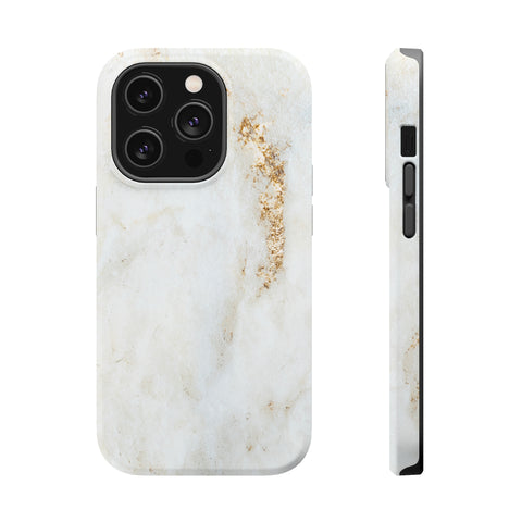 White Golden Marble - MagSafe Cases iPhone 14 Pro Matte - phone cases