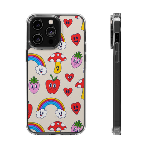 Rainbow With Fruits - iPhone Clear Cases iPhone 14 Pro Max Without gift packaging - phone cases