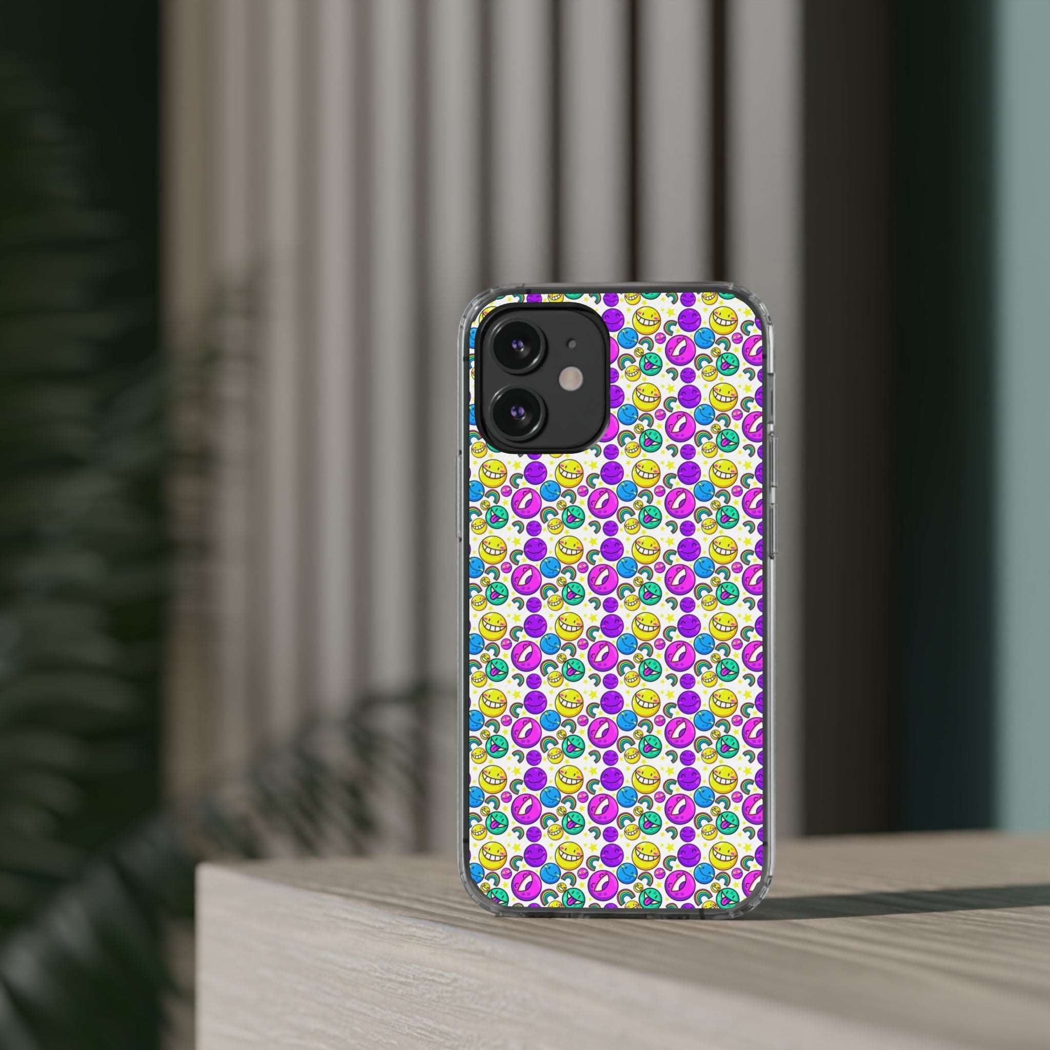 Colourful Emoticons - iPhone Clear Cases - phone cases