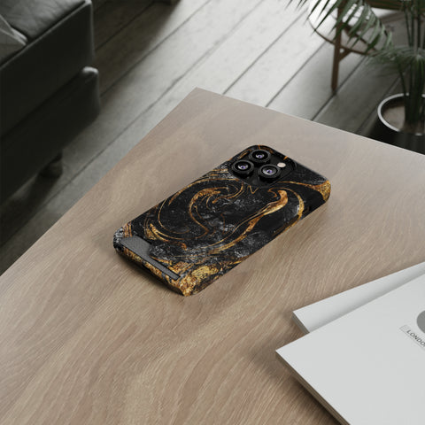 Golden Liquid Marble - Card Holder Cases - phone cases