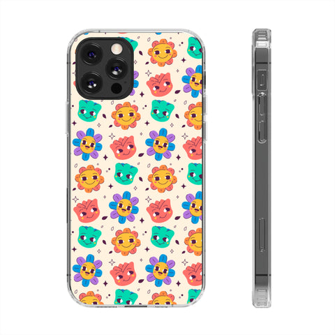 Face Floral - iPhone Clear Cases iPhone 12 Pro Without gift packaging - phone cases