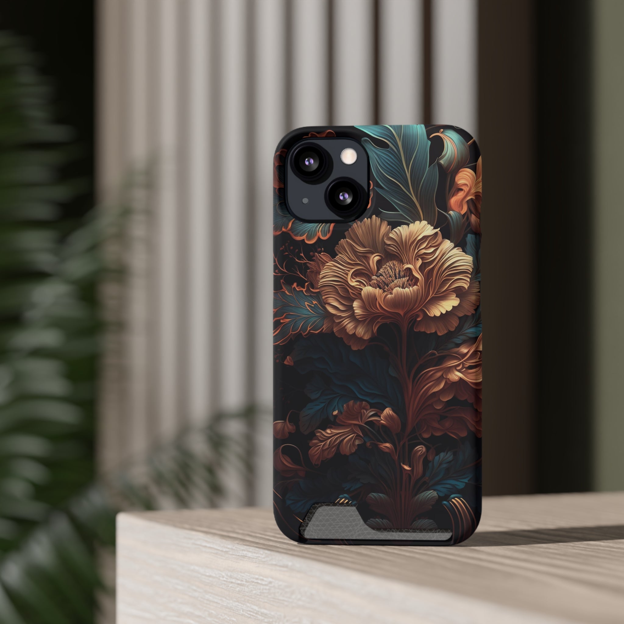 Dark floral - Card Holder Cases - phone cases