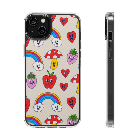 Rainbow With Fruits - iPhone Clear Cases iPhone 14 Plus Without gift packaging - phone cases