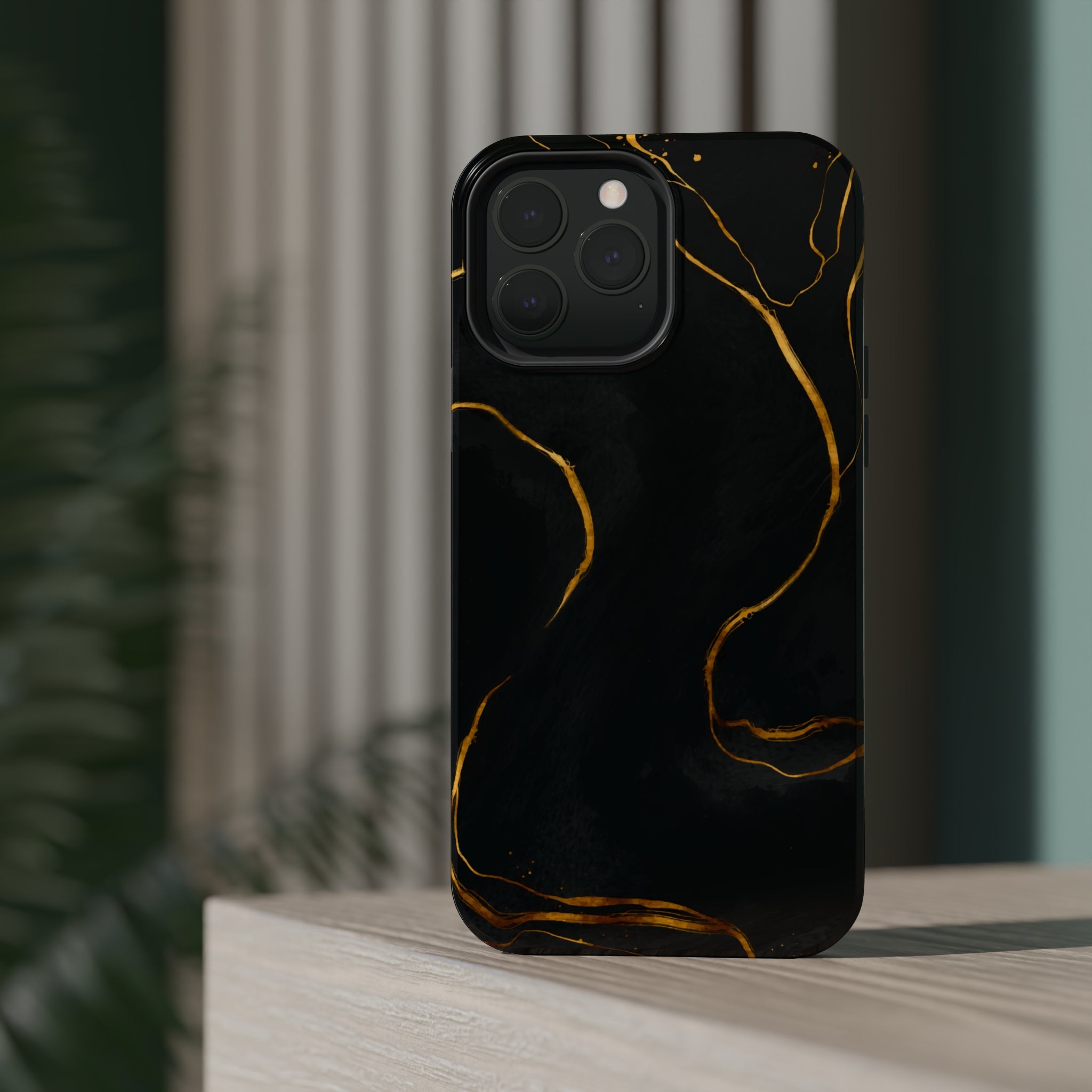 Black Cheetah Golden Marble - MagSafe Cases - phone cases