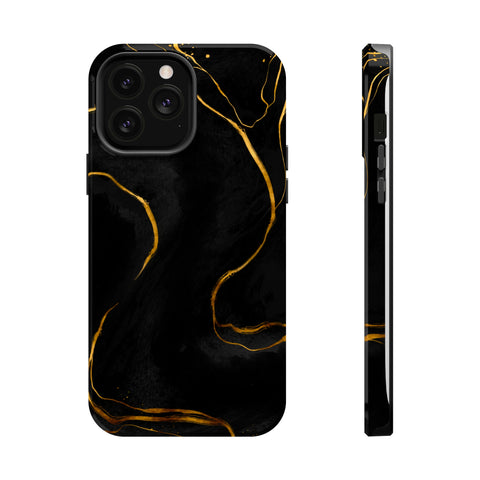 Black Cheetah Golden Marble - MagSafe Cases iPhone 13 Pro Max Glossy - phone cases