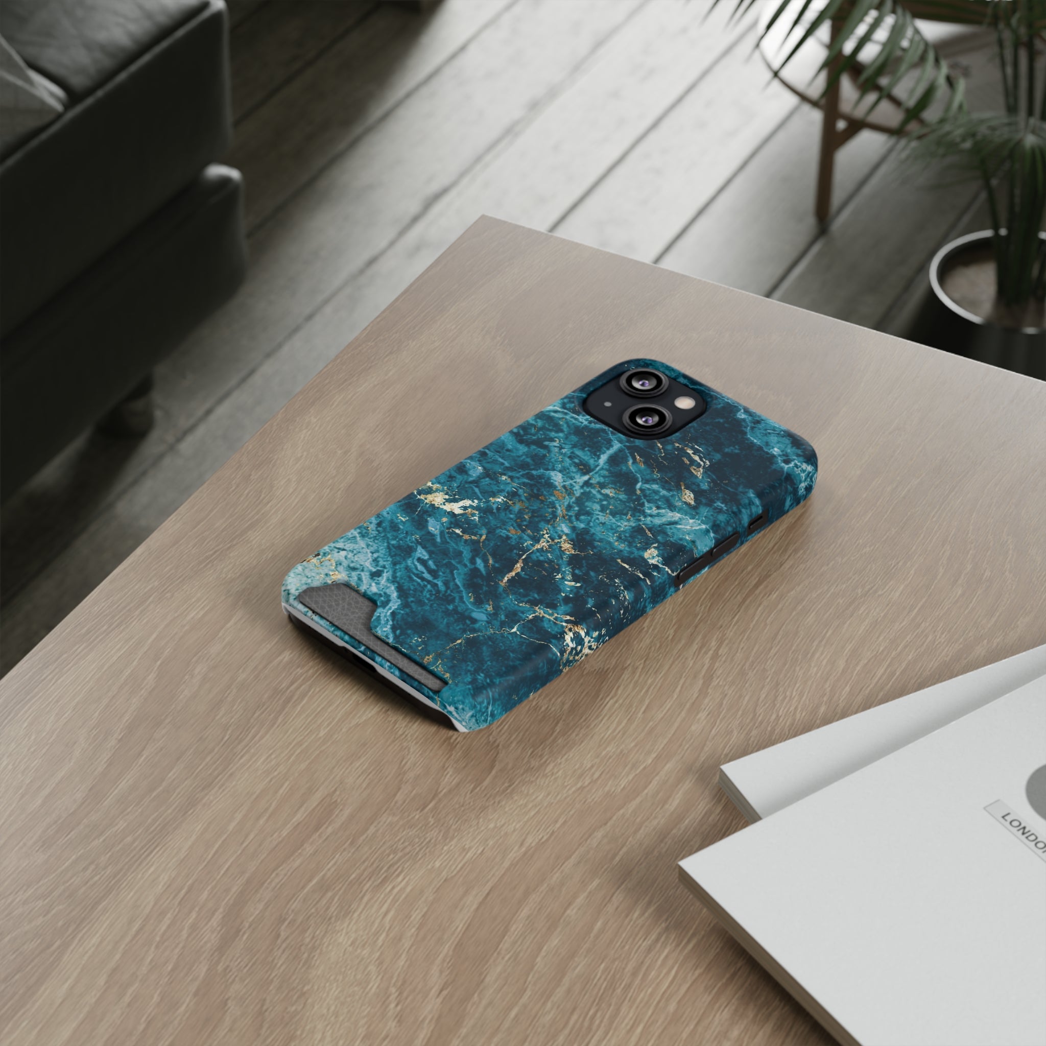 Liquid Blue marble - Card Holder Cases - phone cases