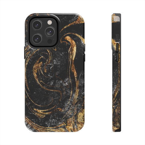 Golden Liquid Marble - iPhone Tough Cases iPhone 14 Pro Max - phone cases