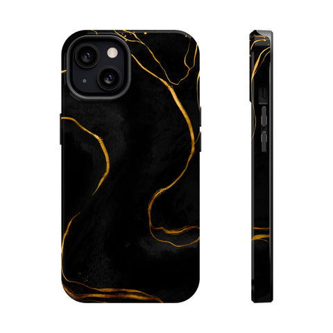 Black Cheetah Golden Marble - MagSafe Cases iPhone 13 Glossy - phone cases