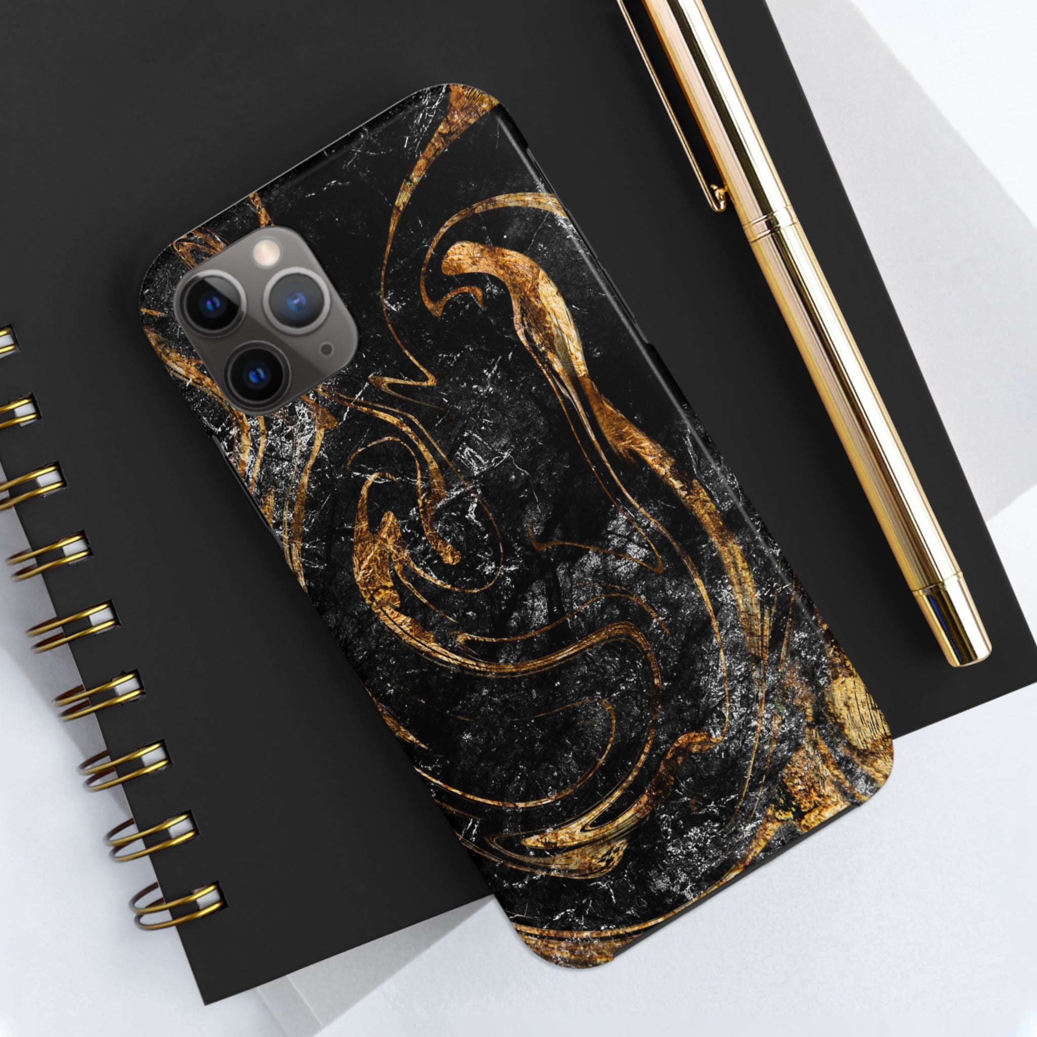 Golden Liquid Marble - iPhone Tough Cases - phone cases