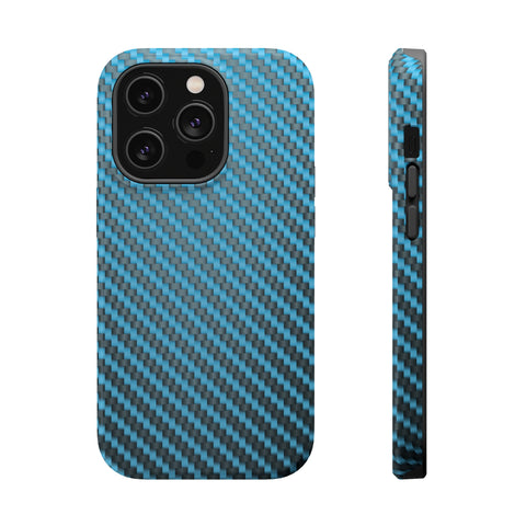 Blue carbon fiber - MagSafe Cases iPhone 14 Pro Glossy - phone cases