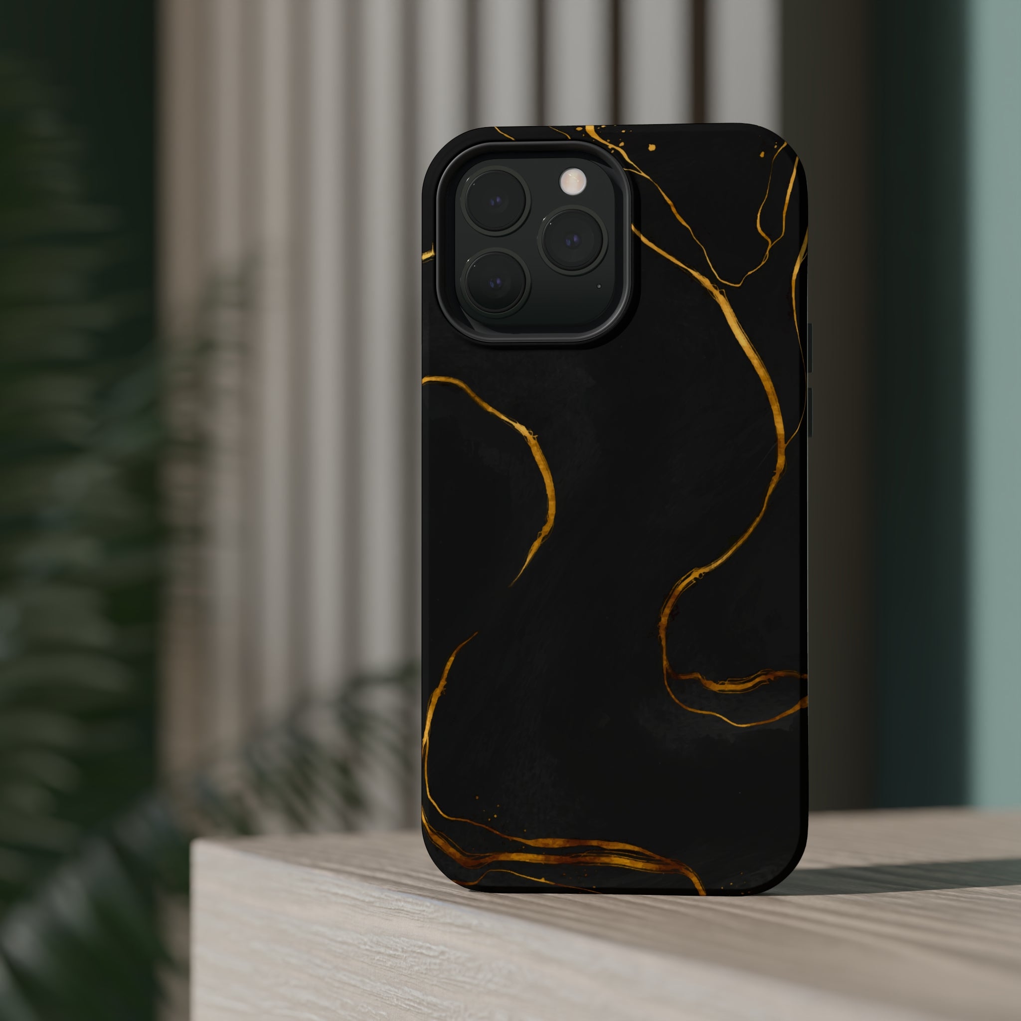 Black Cheetah Golden Marble - MagSafe Cases - phone cases