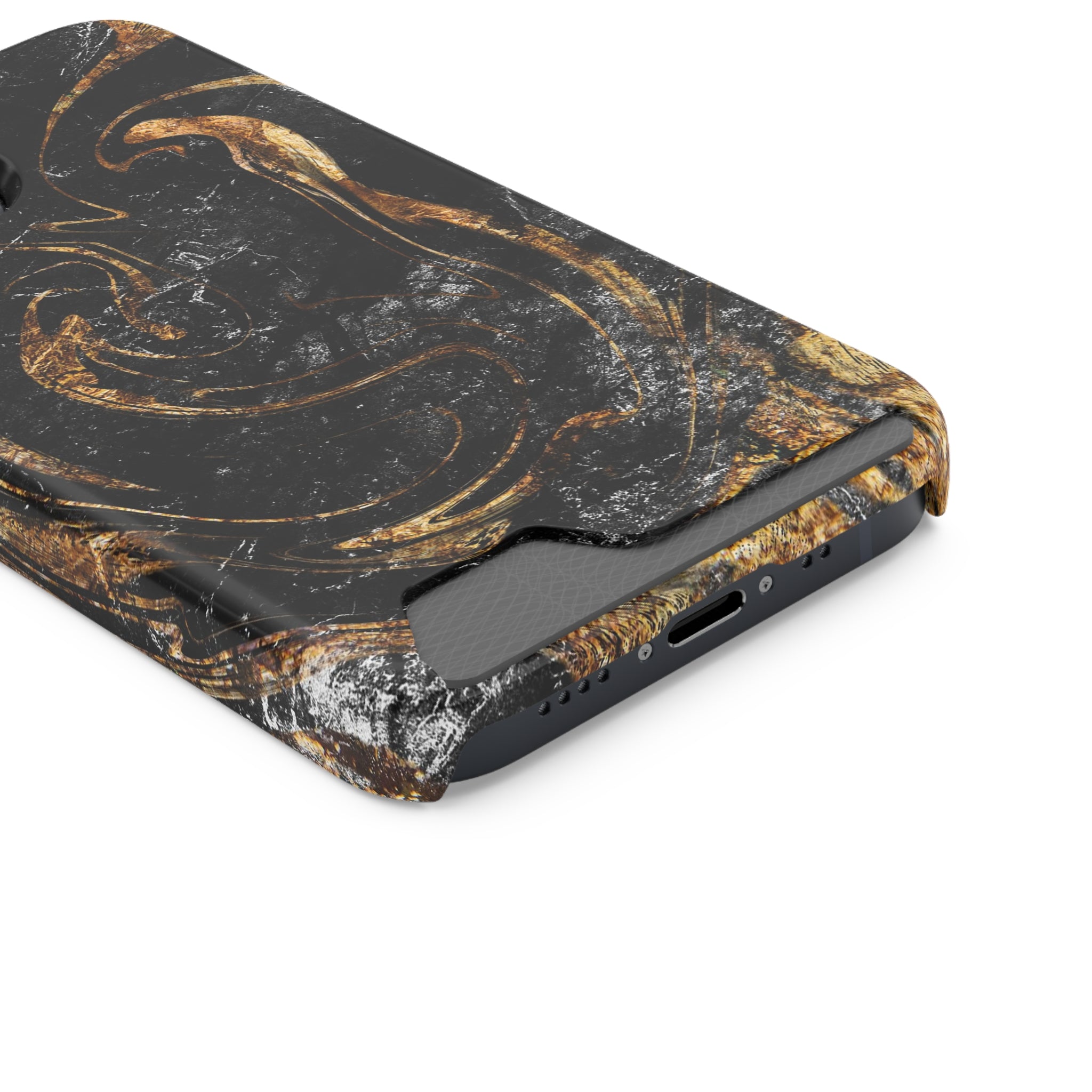 Golden Liquid Marble - Card Holder Cases - phone cases