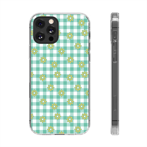 Checkerboard Flower - iPhone Clear Cases iPhone 12 Pro Without gift packaging - phone cases