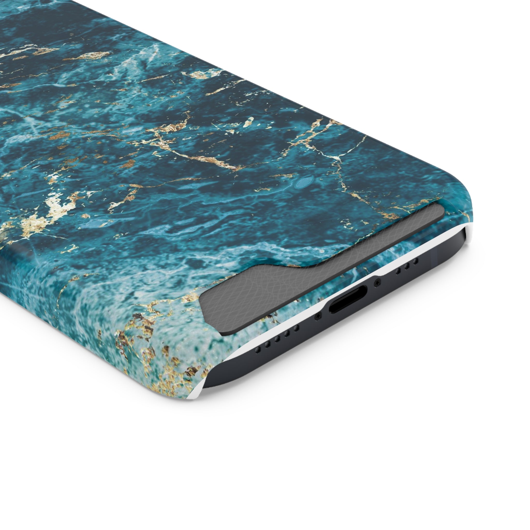 Liquid Blue marble - Card Holder Cases - phone cases