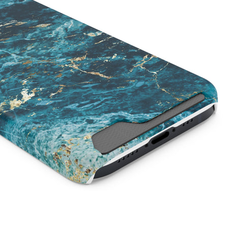 Liquid Blue marble - Card Holder Cases - phone cases