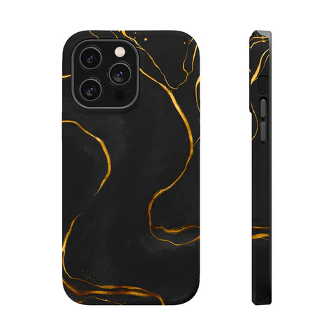 Black Cheetah Golden Marble - MagSafe Cases iPhone 14 Pro Max Matte - phone cases