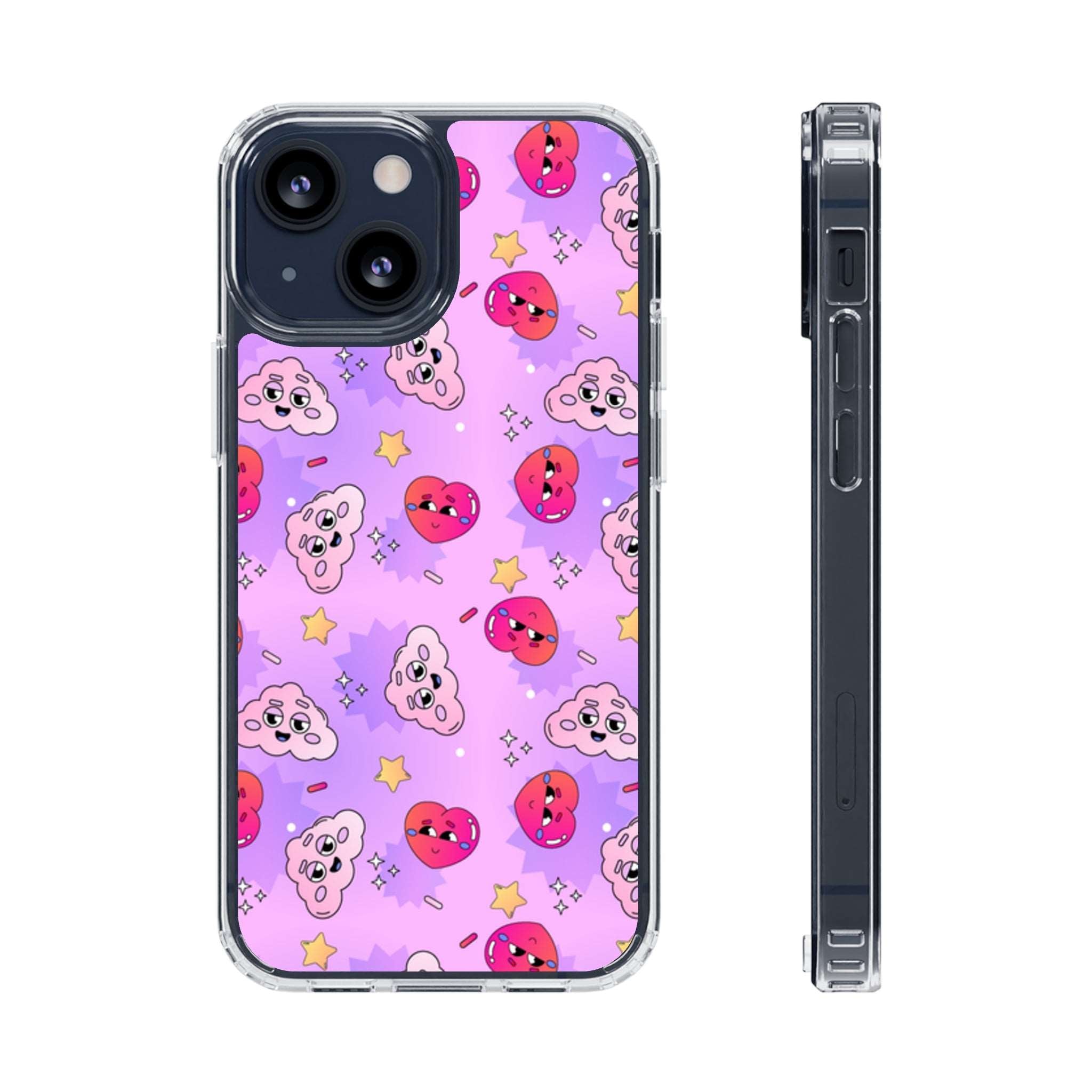 Clouds & Hearts - iPhone Clear Cases iPhone 13 Mini Without gift packaging - phone cases