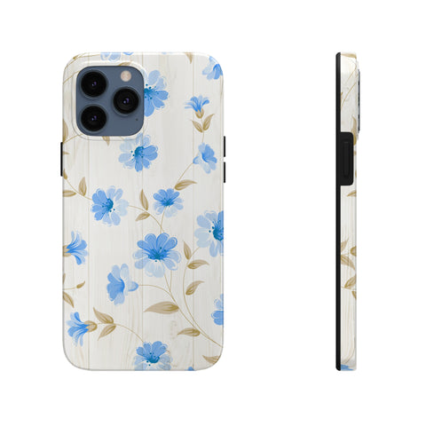 Blue Floral - iPhone Tough Cases iPhone 13 Pro Max - phone cases