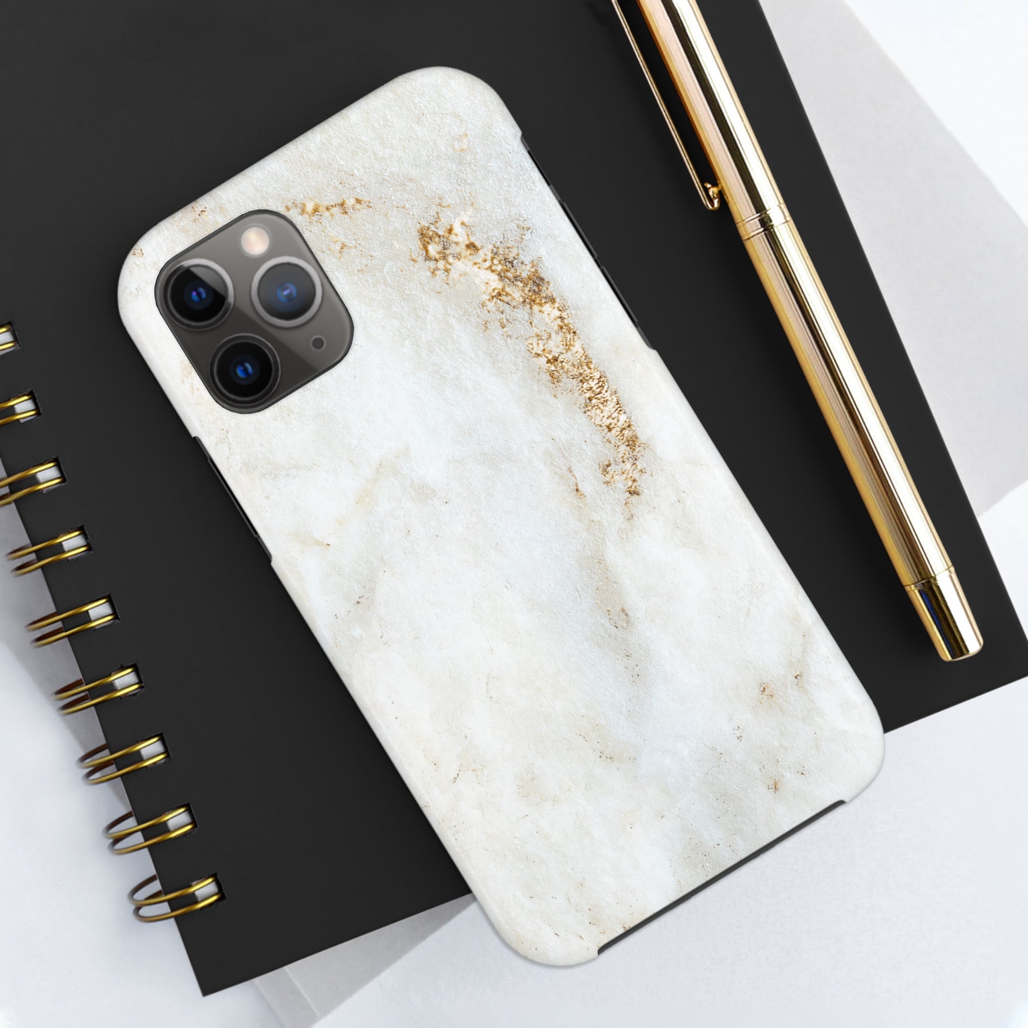 White Golden Marble - iPhone Tough Cases - phone cases