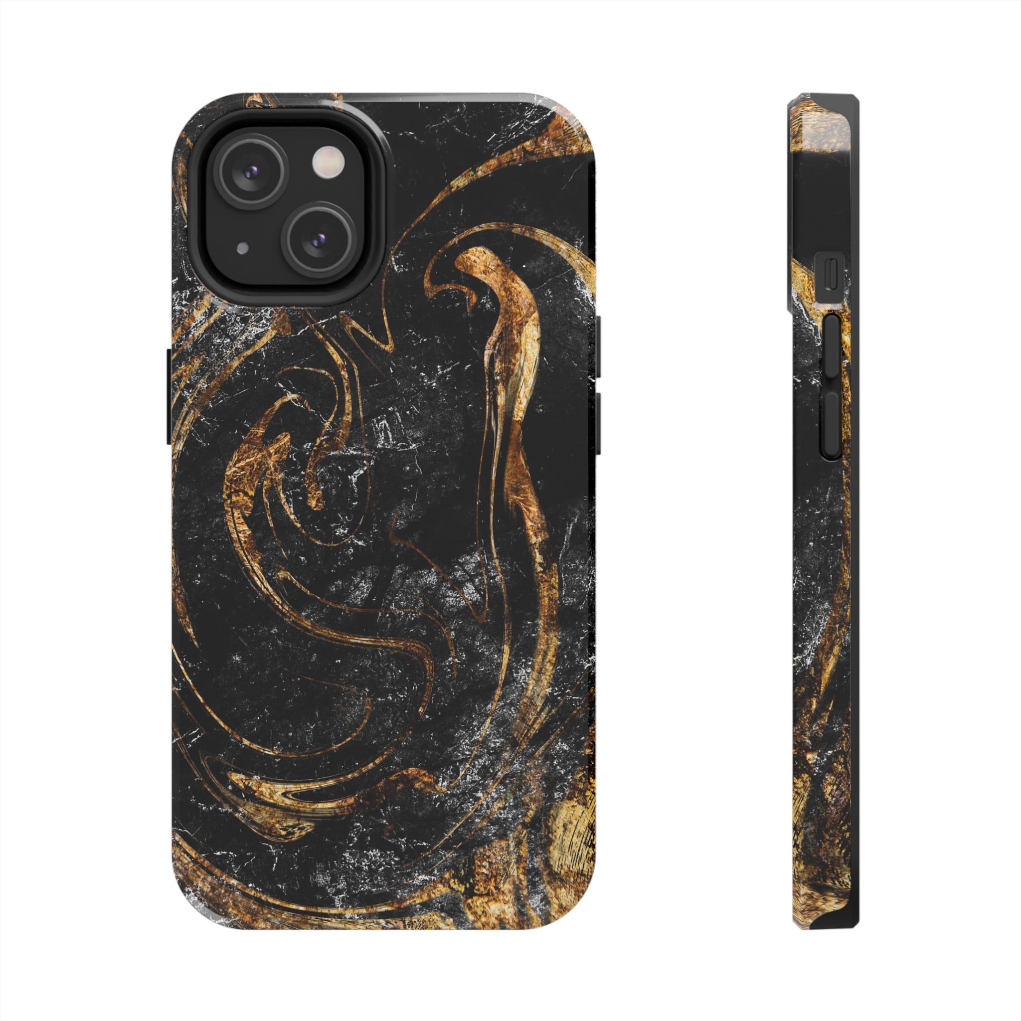 Golden Liquid Marble - iPhone Tough Cases iPhone 14 - phone cases