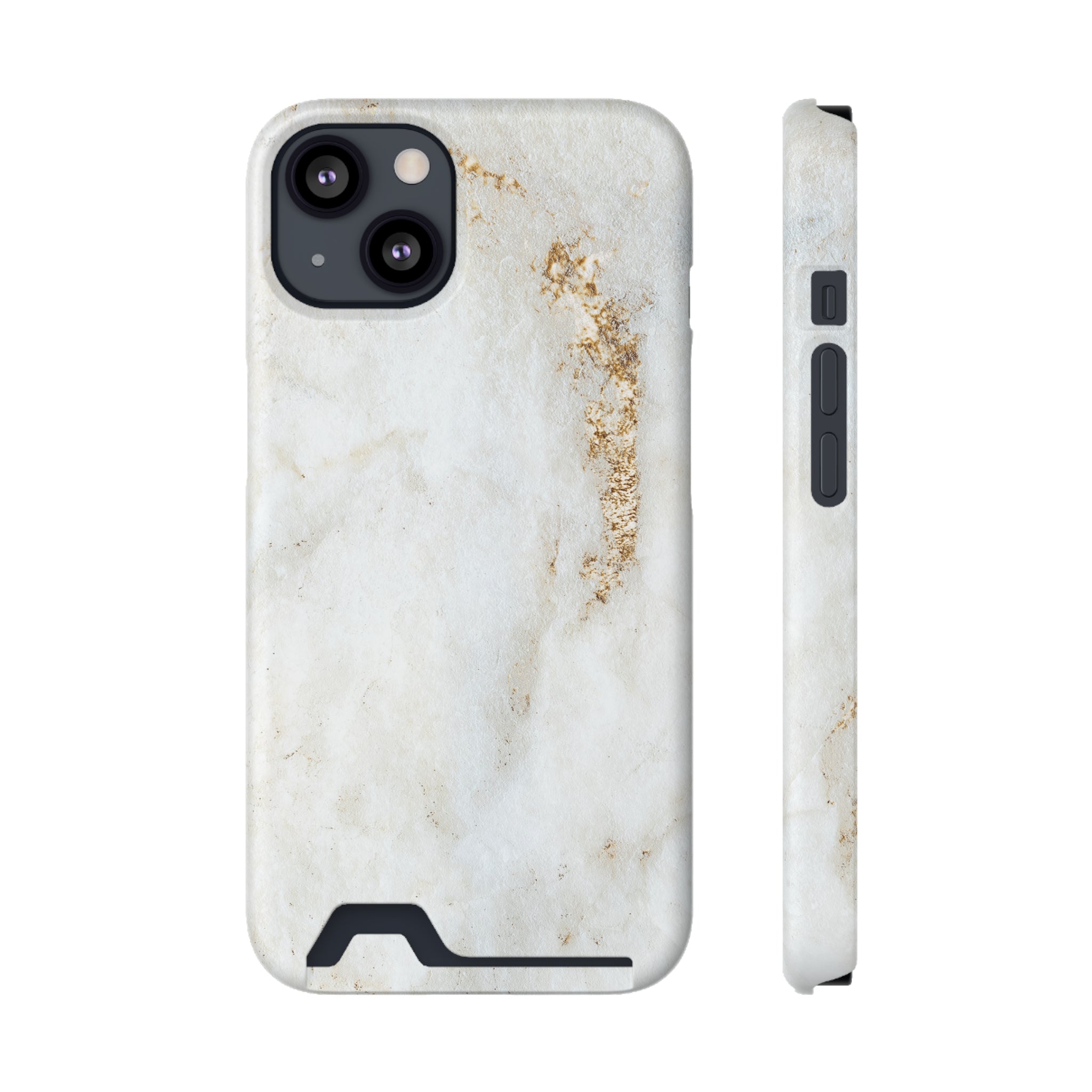 White Golden Marble - Card Holder Cases iPhone 13 Matte Without gift packaging - phone cases