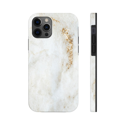 White Golden Marble - iPhone Tough Cases iPhone 12 Pro - phone cases