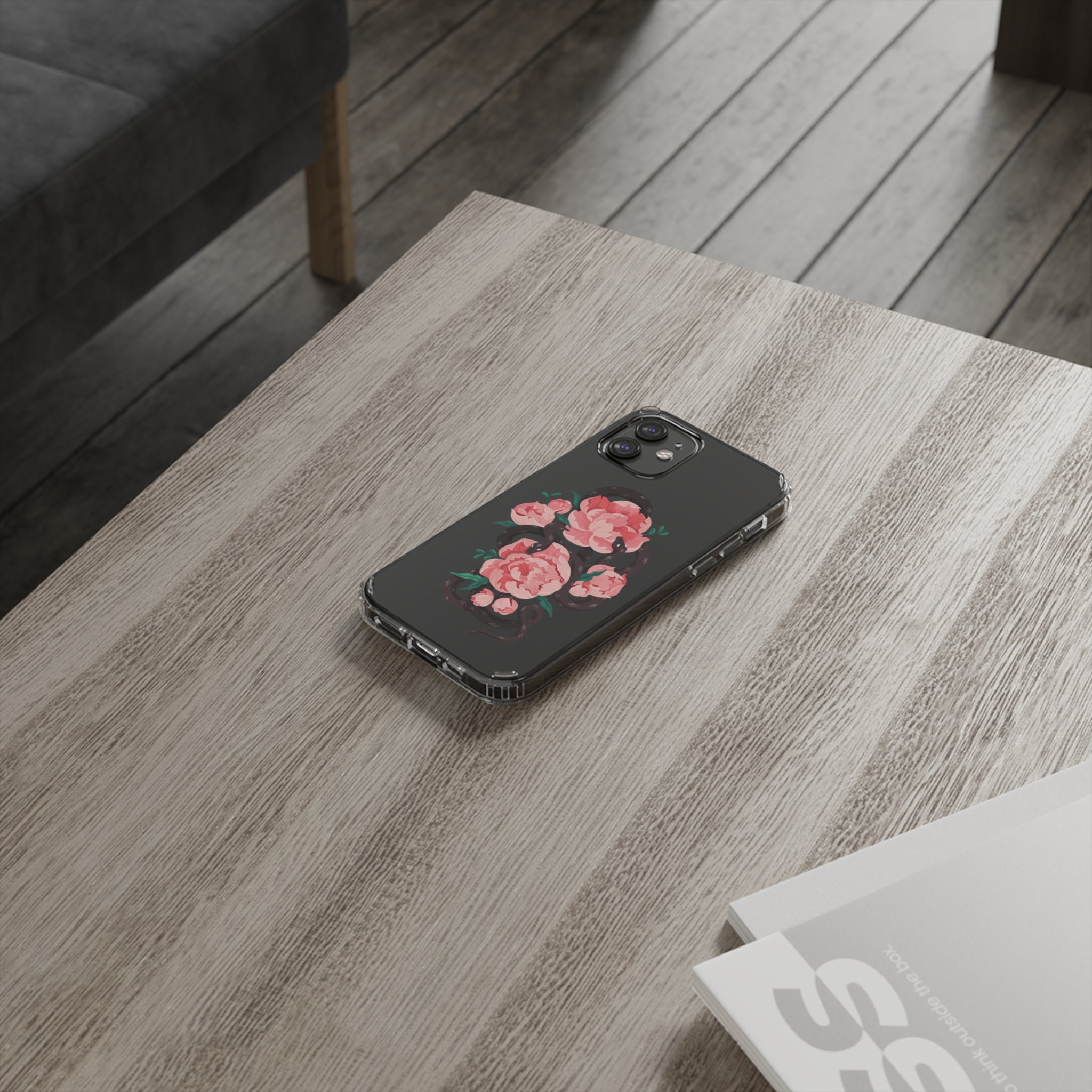 Snake with flowers - iPhone Clear Cases - phone cases