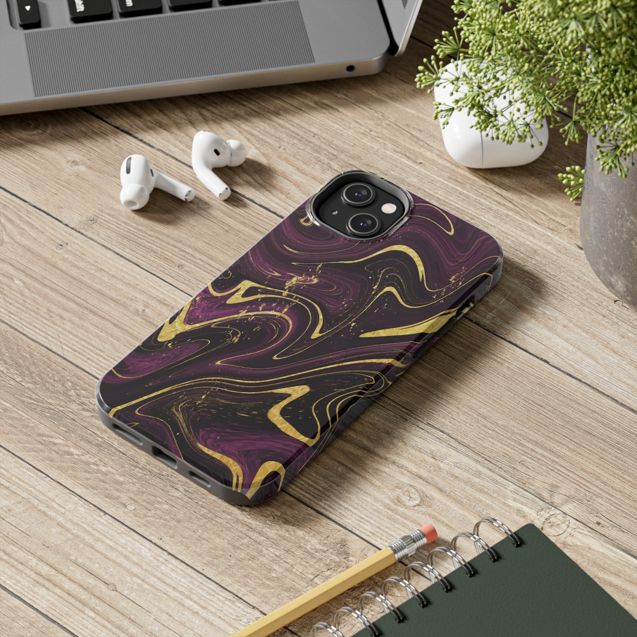 Golden liquid marble - iPhone Tough Cases - phone cases