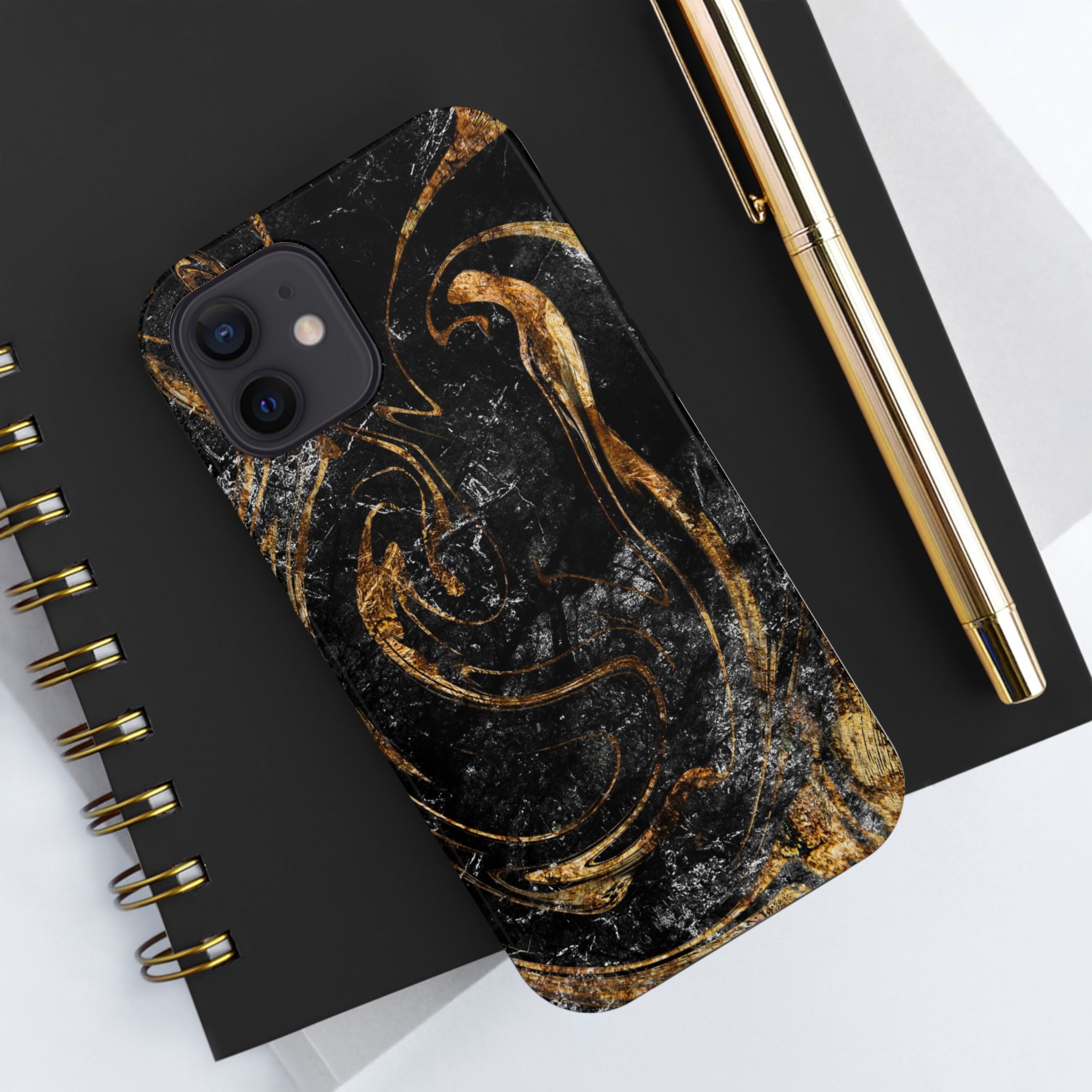 Golden Liquid Marble - iPhone Tough Cases - phone cases