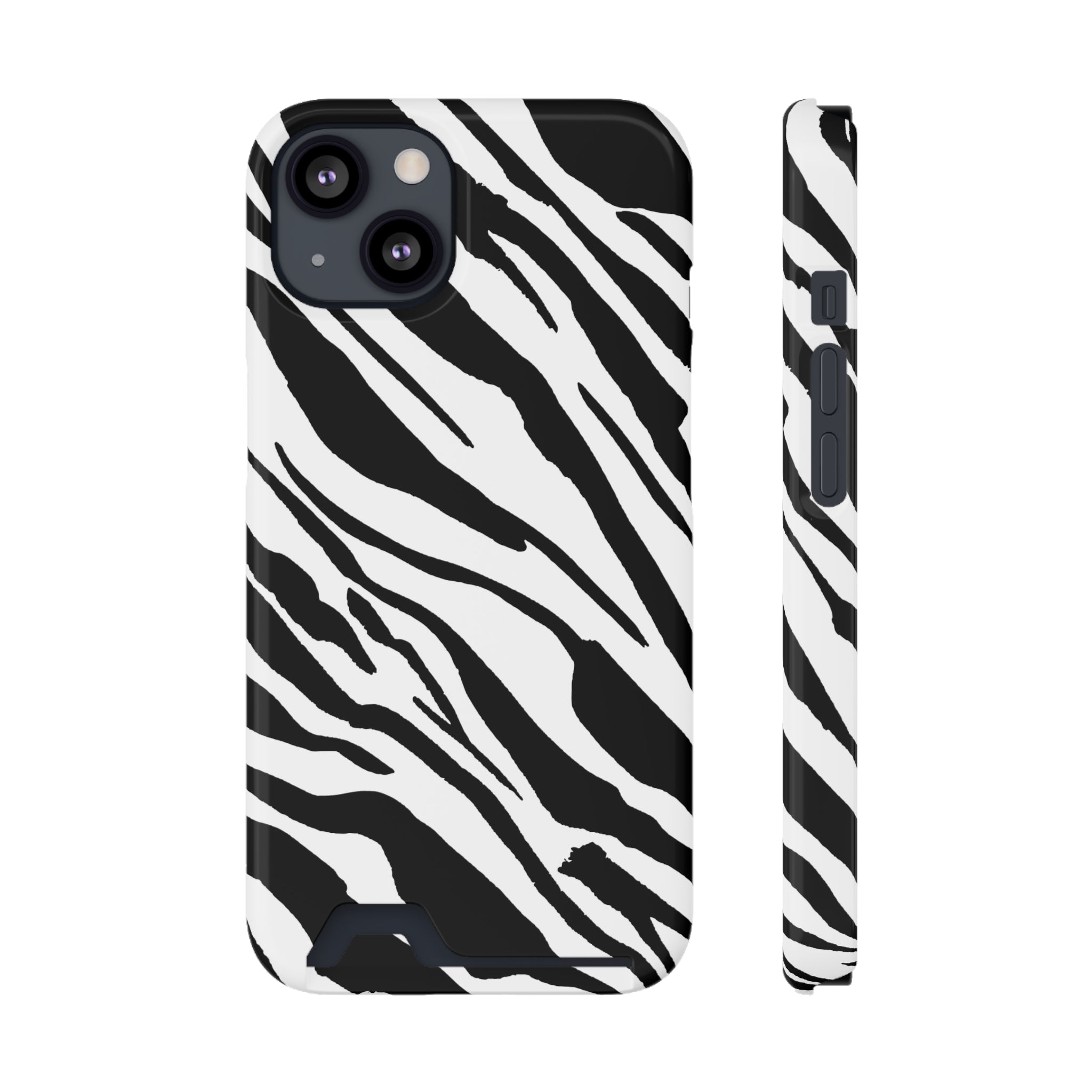 Zebra Black Wait - Card Holder Cases iPhone 13 Glossy With gift packaging - phone cases