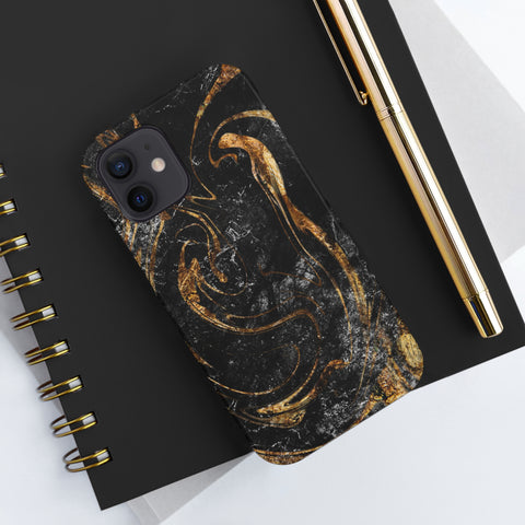 Golden Liquid Marble - iPhone Tough Cases - phone cases