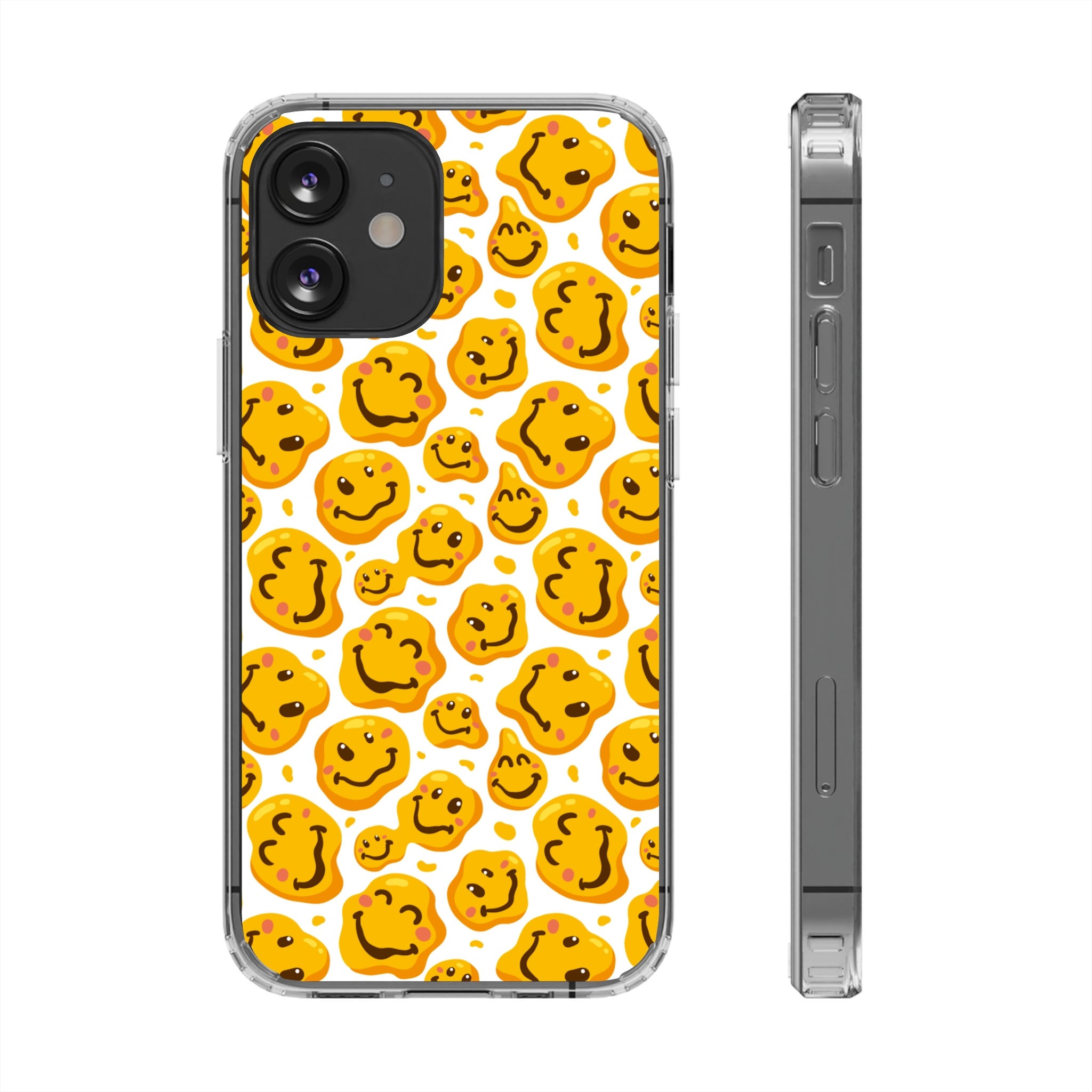 distorted smile - iPhone Clear Cases iPhone 12 Mini Without gift packaging - phone cases