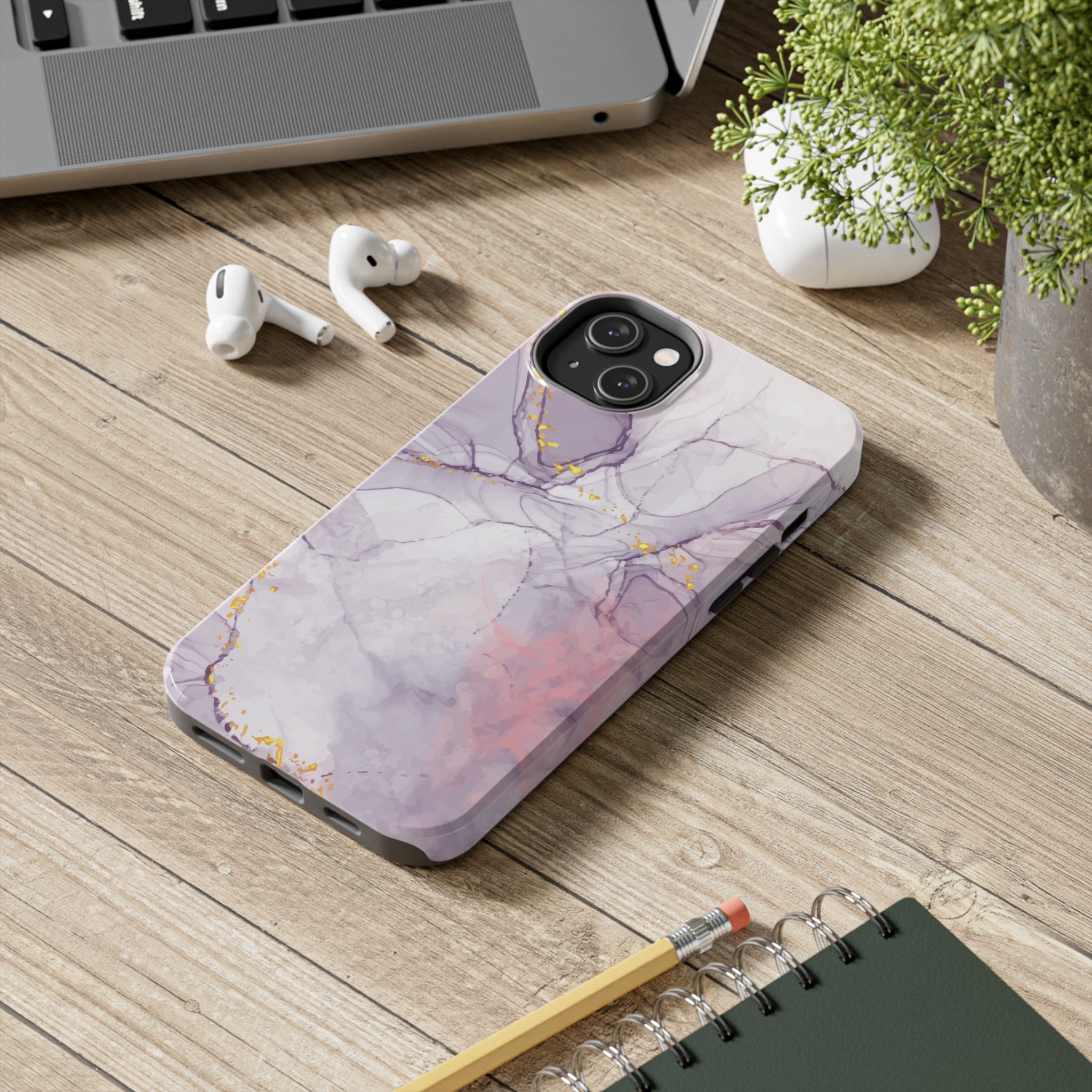 White Liquid Marble - iPhone Tough Cases - phone cases