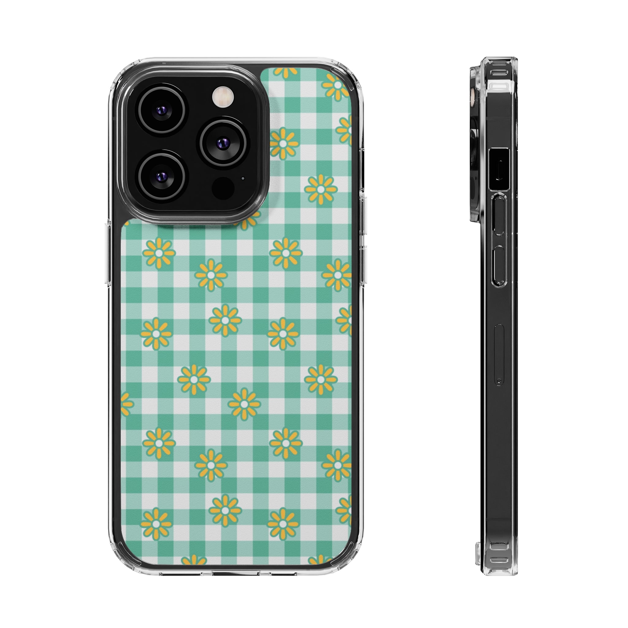 Checkerboard Flower - iPhone Clear Cases iPhone 14 Pro Without gift packaging - phone cases