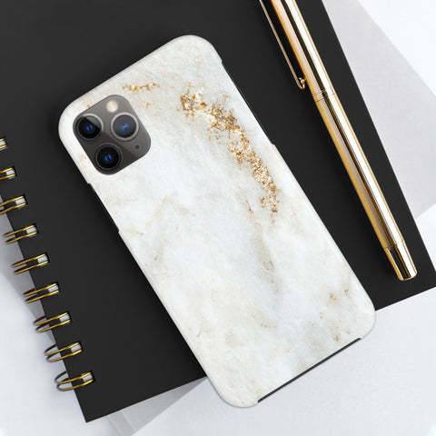 White Golden Marble - iPhone Tough Cases - phone cases