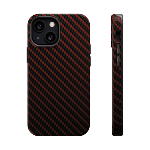 Red carbon fiber - MagSafe Cases iPhone 13 Mini Glossy - phone cases